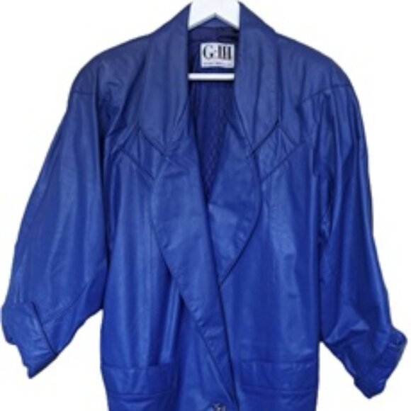 Vtg Womans 80s Leather Coat/Jacket L - Picture 1 of 6